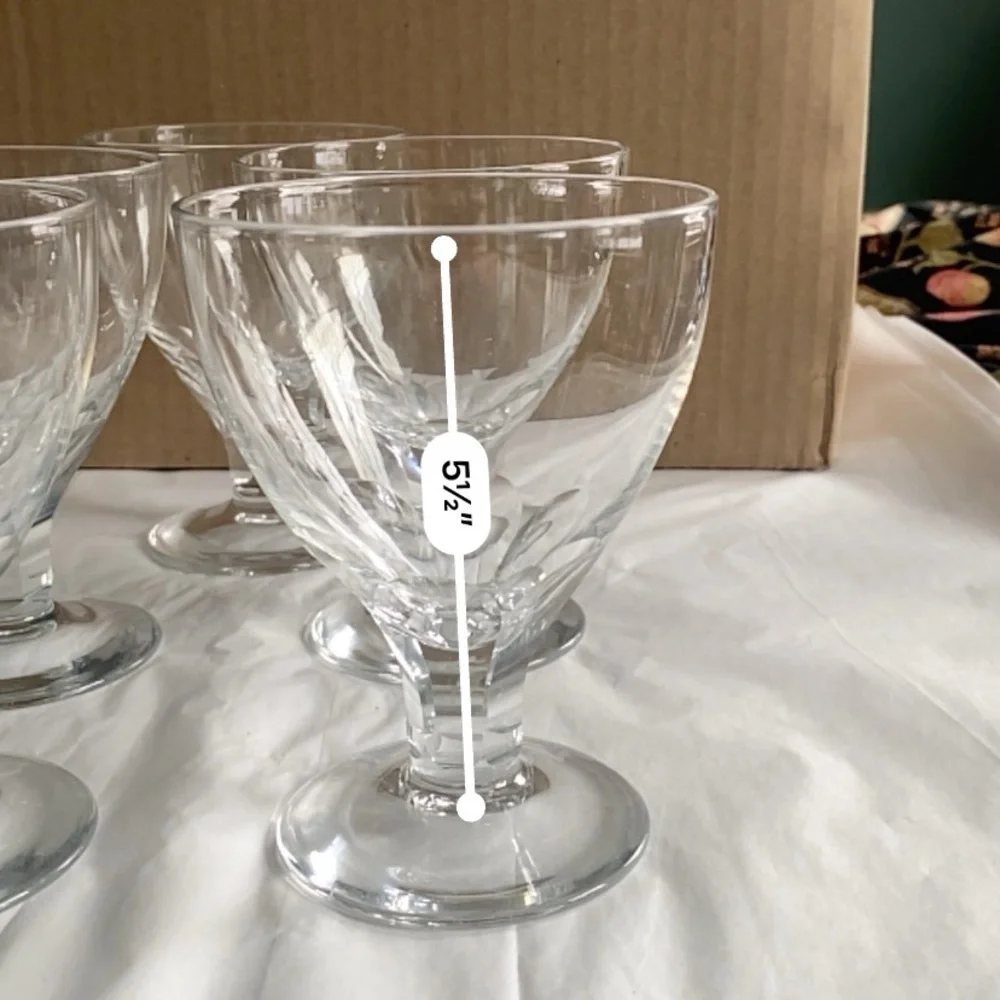 Georgian Rummer Drinking Glass Set of 5